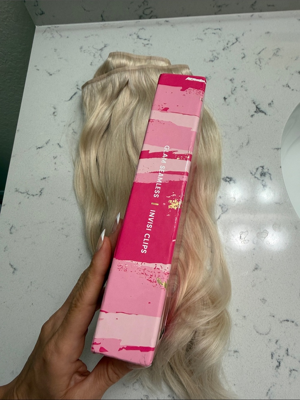 Blonde Clip-In Hair Weft Extension - Invisible Seam - Picture 6 of 8